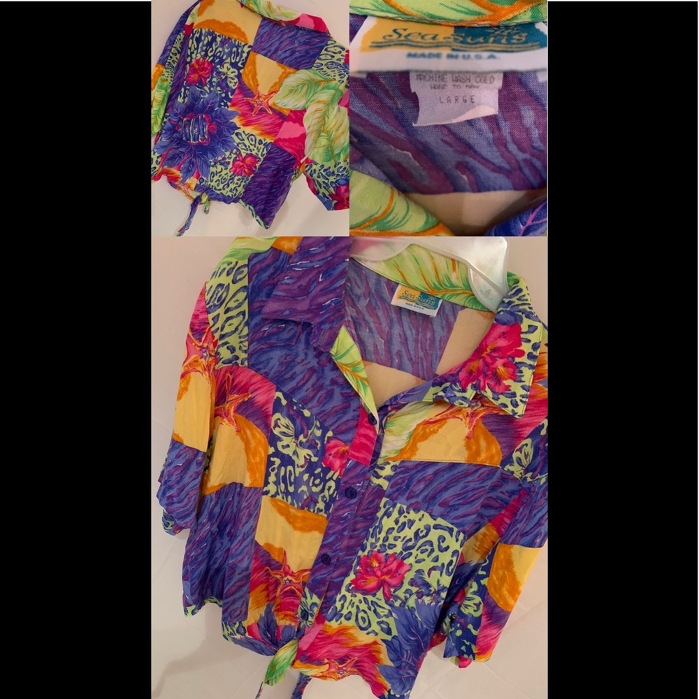 Floral/animal print Women’s Button Up Top